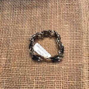 Jewelry - Gold tone with white & blue crystal bracelet. NWT Jewelry - Gold tone with white & blue crystal bracelet. NWT